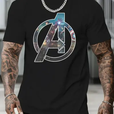 Disney Marvel Men's Pattern T-shirt