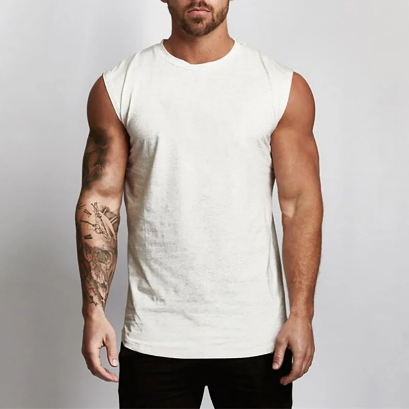 Muscle Fit Sleeveless Cotton Tank - Slika 6