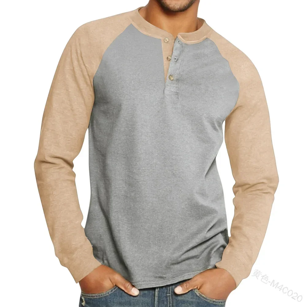 Vintage Black Henley Long Sleeve Shirt - Slika 3