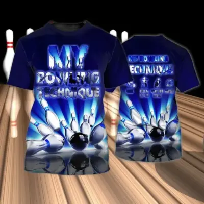 "Bowling T-Shirt Men's Custom Print"