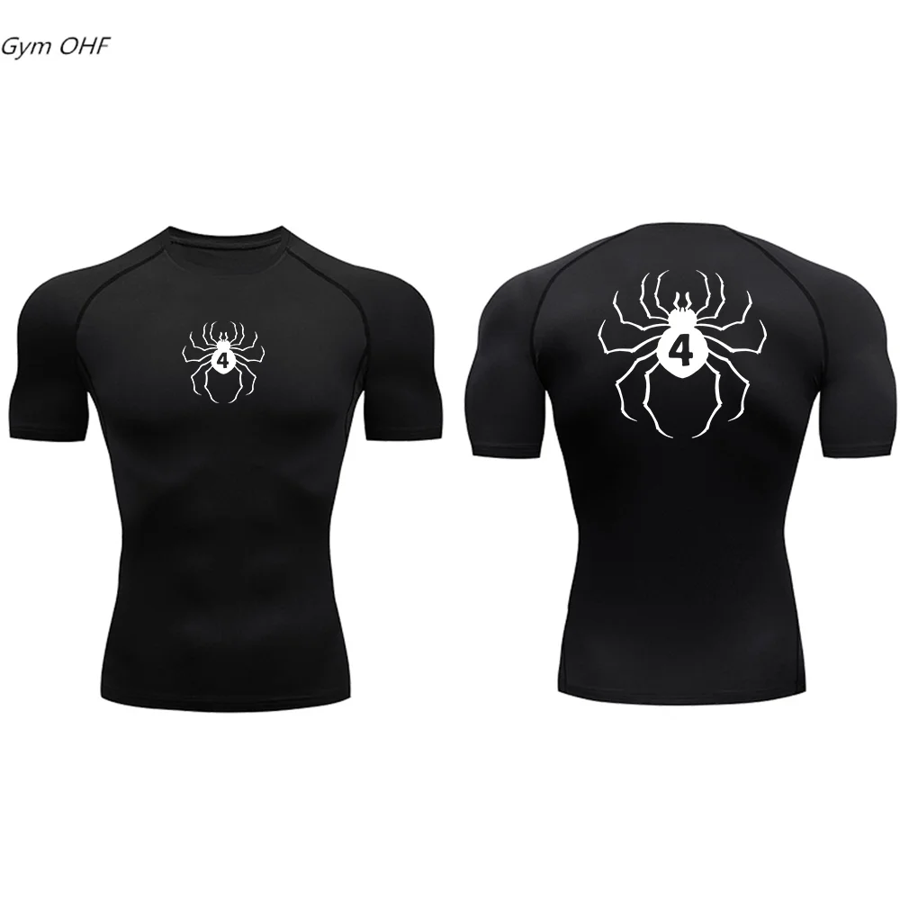 Spider Print Compression Gym Shirt Men. - Slika 5