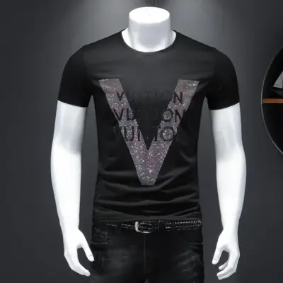 Rhinestone Plein Knit T-shirt Men 2025