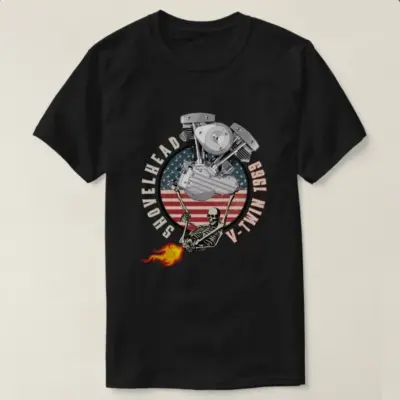"V-twin Flame Motorcycle T-Shirt"