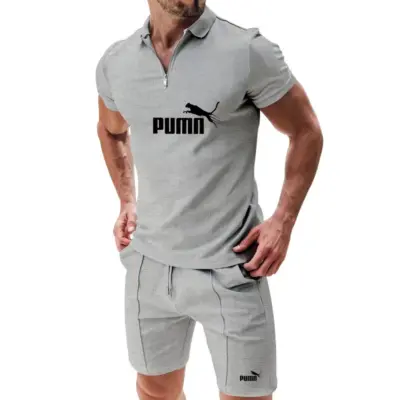 Muskarni letnji sportski set sa kratkim rukavima: polo majica + sportski sorc - 5 reci