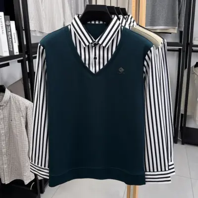Striped V-neck Pullover za muškarce