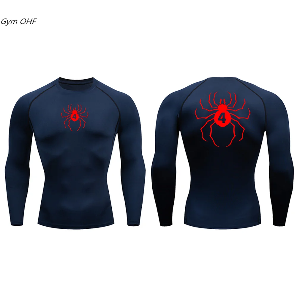 Spider Print Compression Gym Shirt Men. - Slika 3