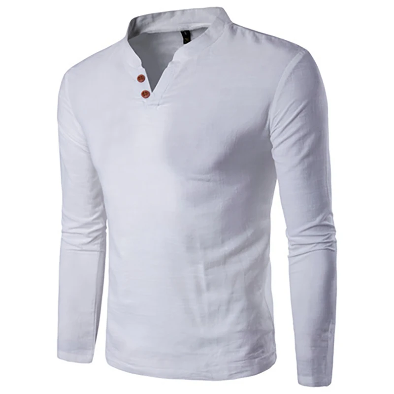 "Letnji V-izrez Muška Majica Dvostrukog Dugmeta Casual Solid Polo"
