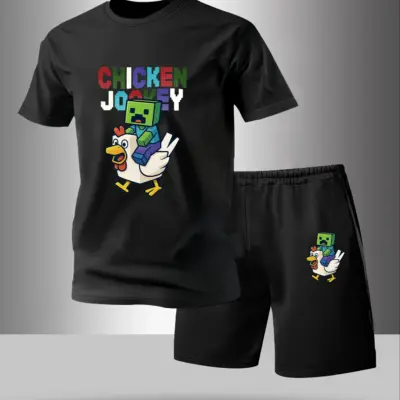 Letnji Muški Komplet: Majica sa Kratkim Rukavima i Crni Šorts - Sport i Fitnes