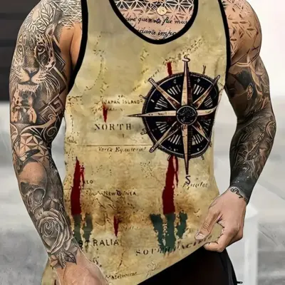 Retro Sleeveless Harajuku Men's T-shirt
