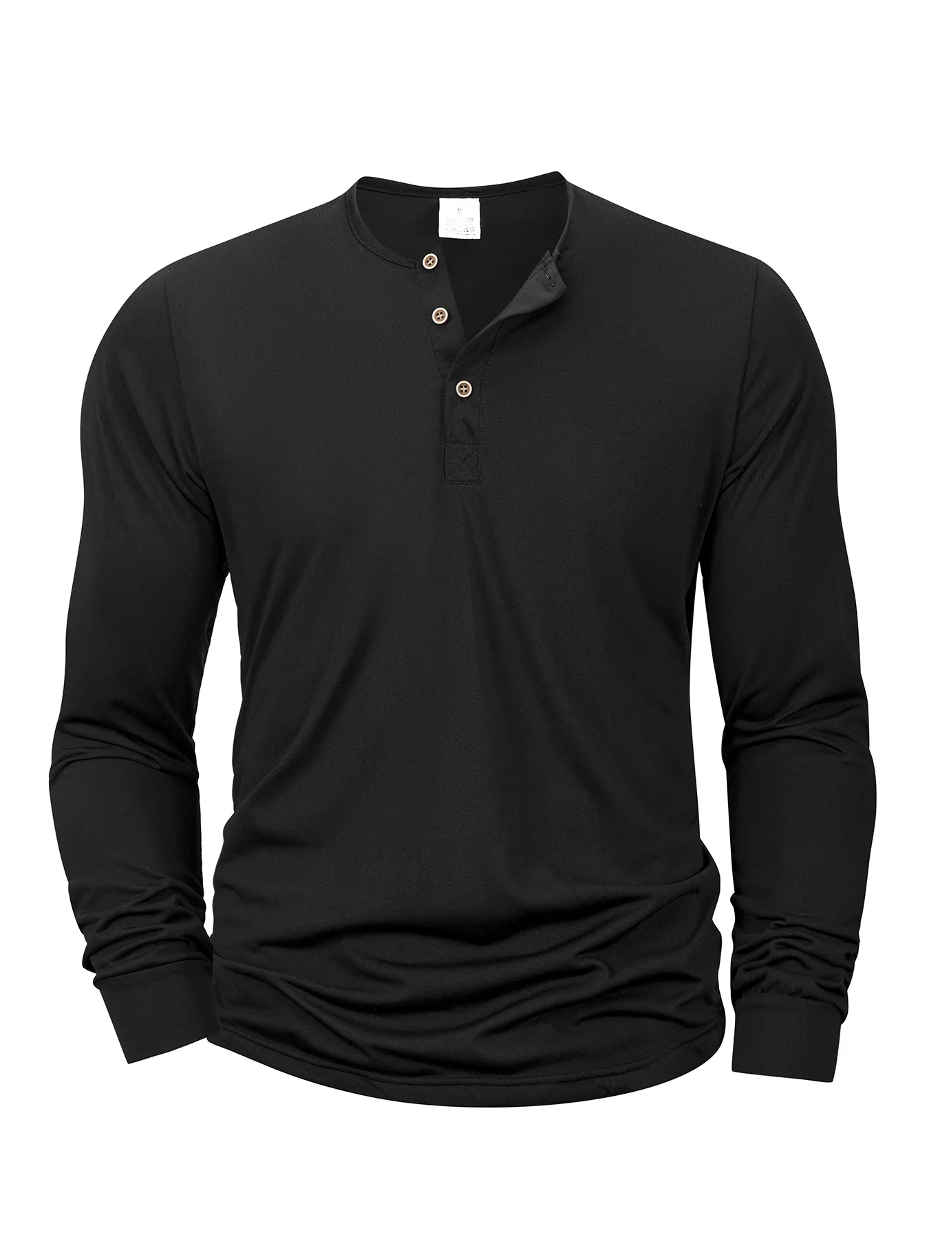 Muskarska Dugorukavna Majica Henley Slim Fit Casual Button Tee - Slika 2