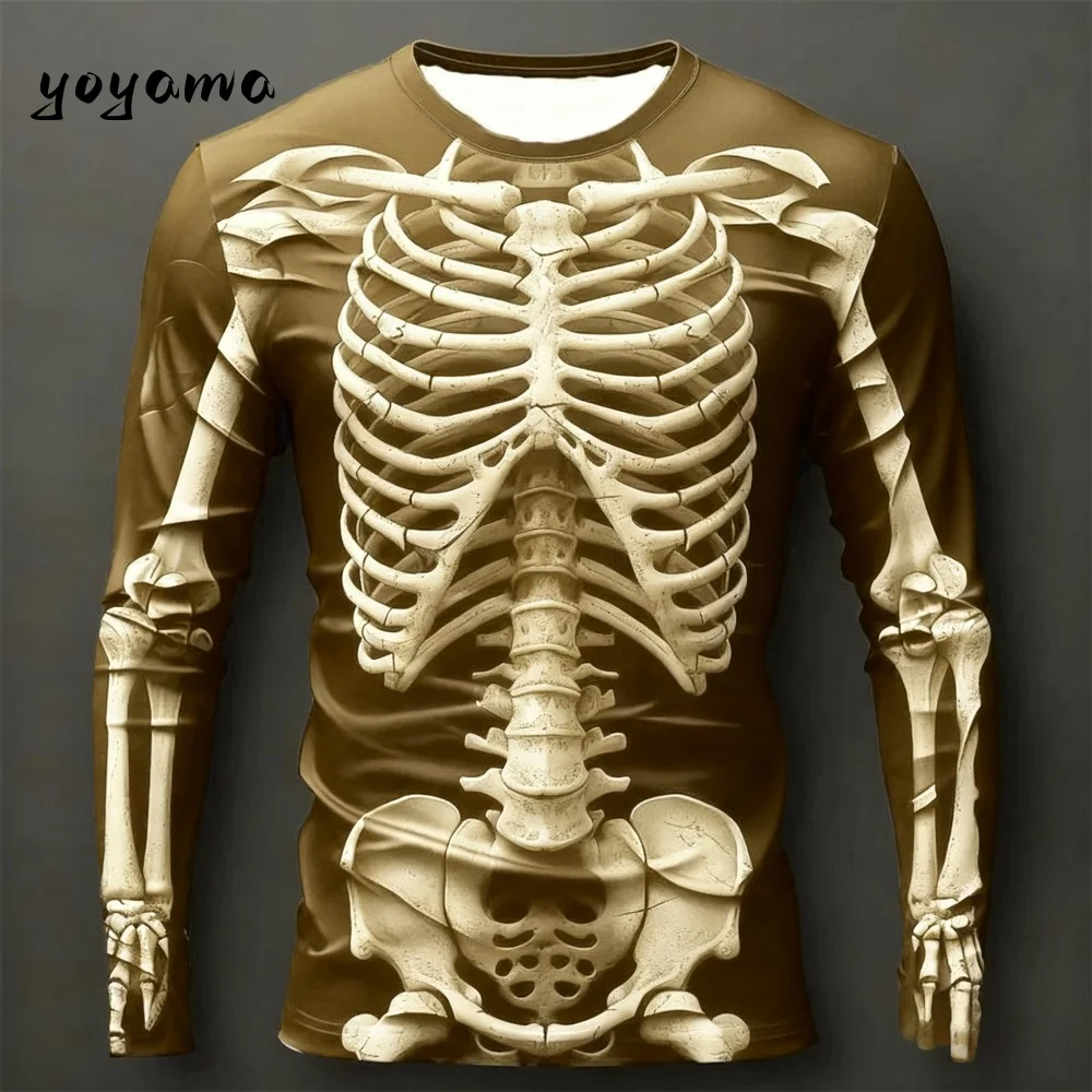 Skeleti na majici - muške duge rukave