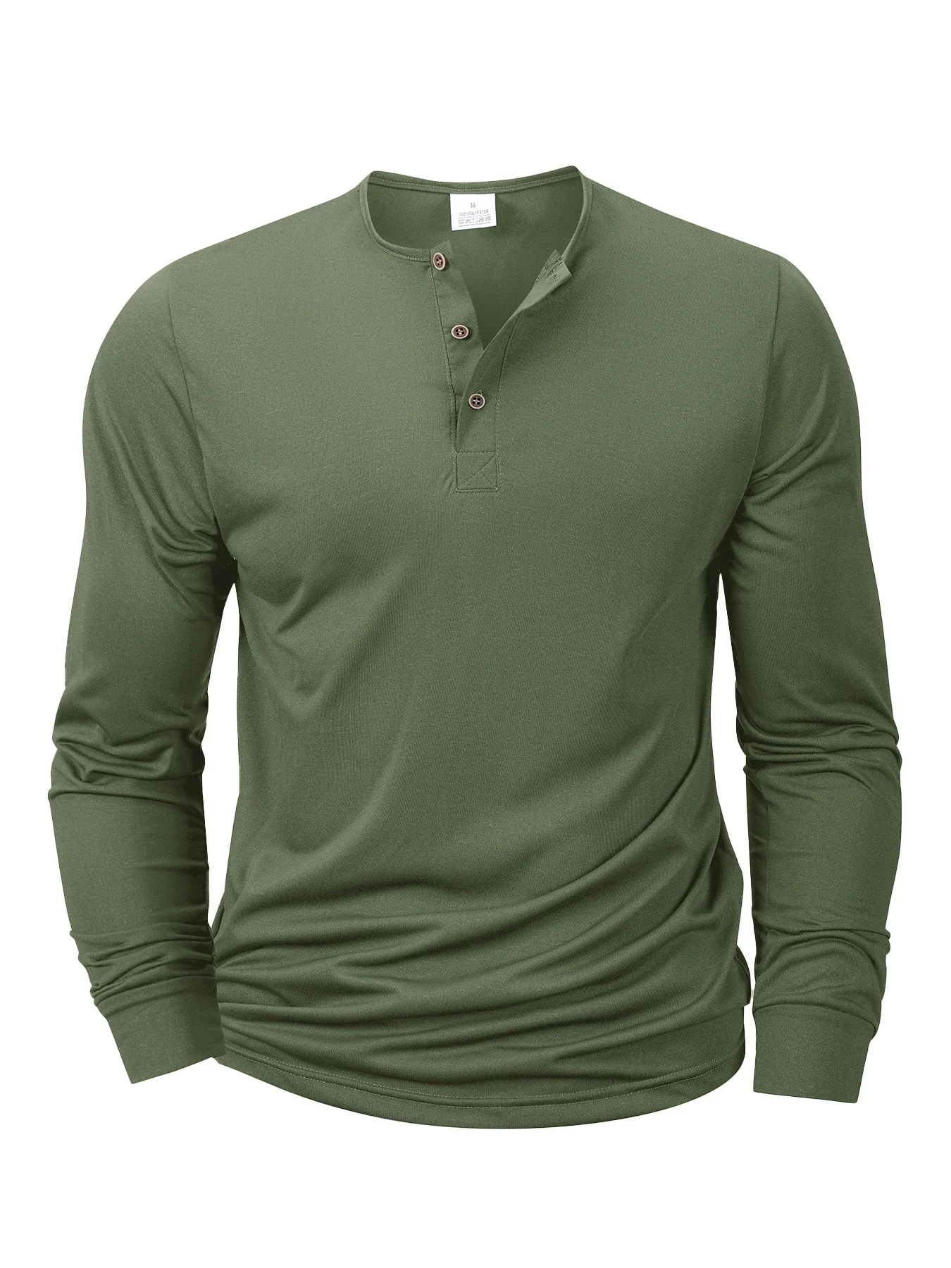 Muskarska Dugorukavna Majica Henley Slim Fit Casual Button Tee - Slika 3