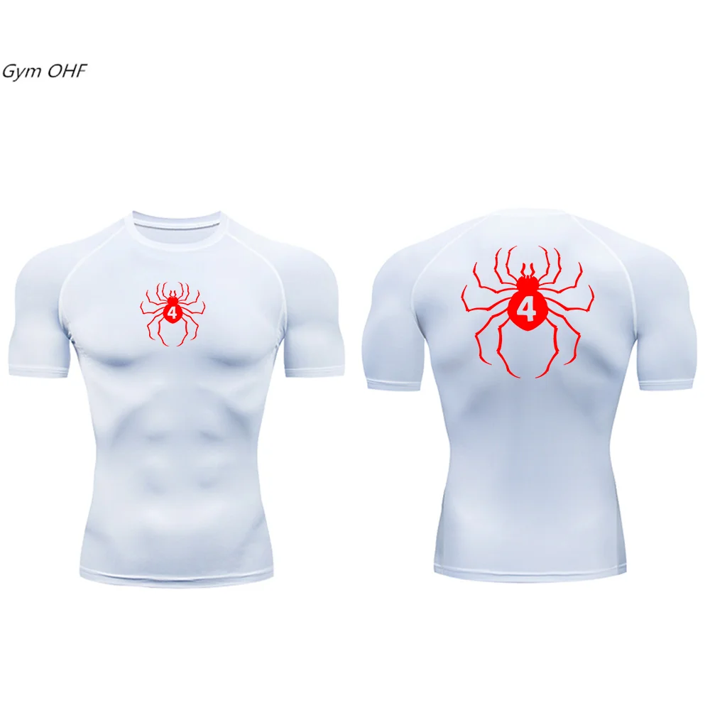 Spider Print Compression Gym Shirt Men. - Slika 4