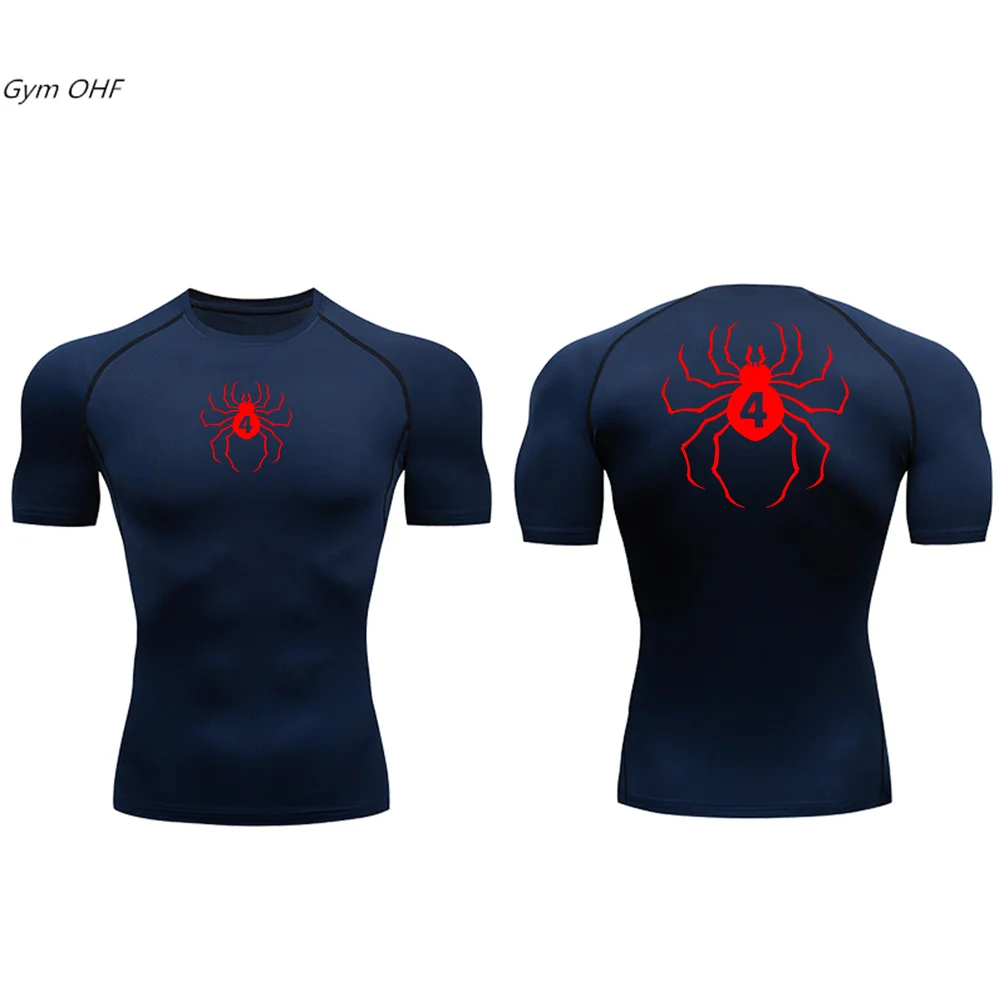 Spider Print Compression Gym Shirt Men. - Slika 2
