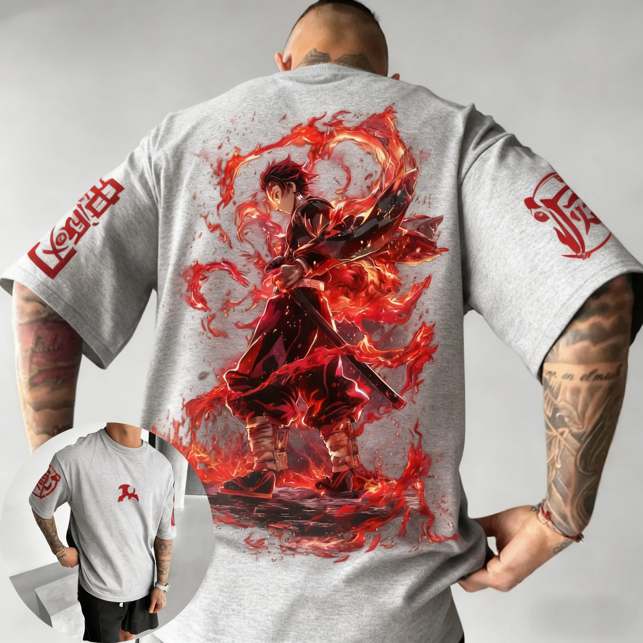 Demon Slayer Anime Top Loose Casual Summer - Slika 3