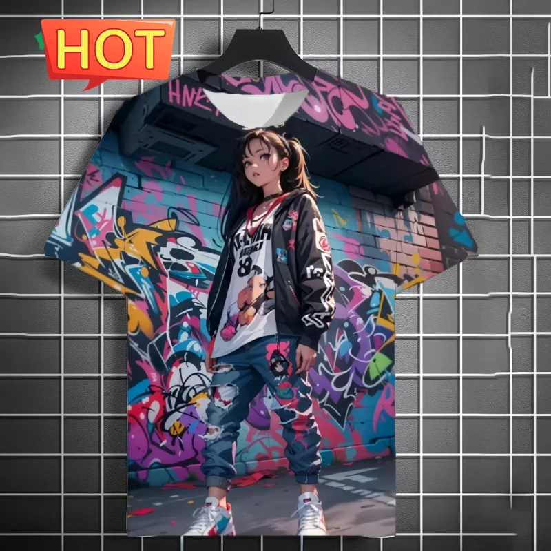 Harajuku Anime Cartoon Men's T-Shirt - Slika 5