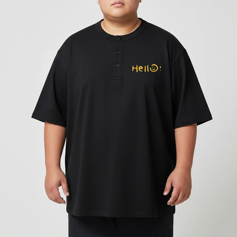 "Muška majica sa kratkim rukavima Henry kragna za punije muškarce veličina 5XL-7XL" - Slika 3