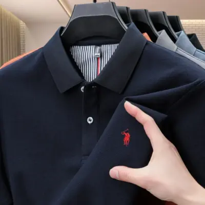 Ljetna pamučna muška polo majica sa dizajnom  Pamučna muška polo majica sa dizajnom