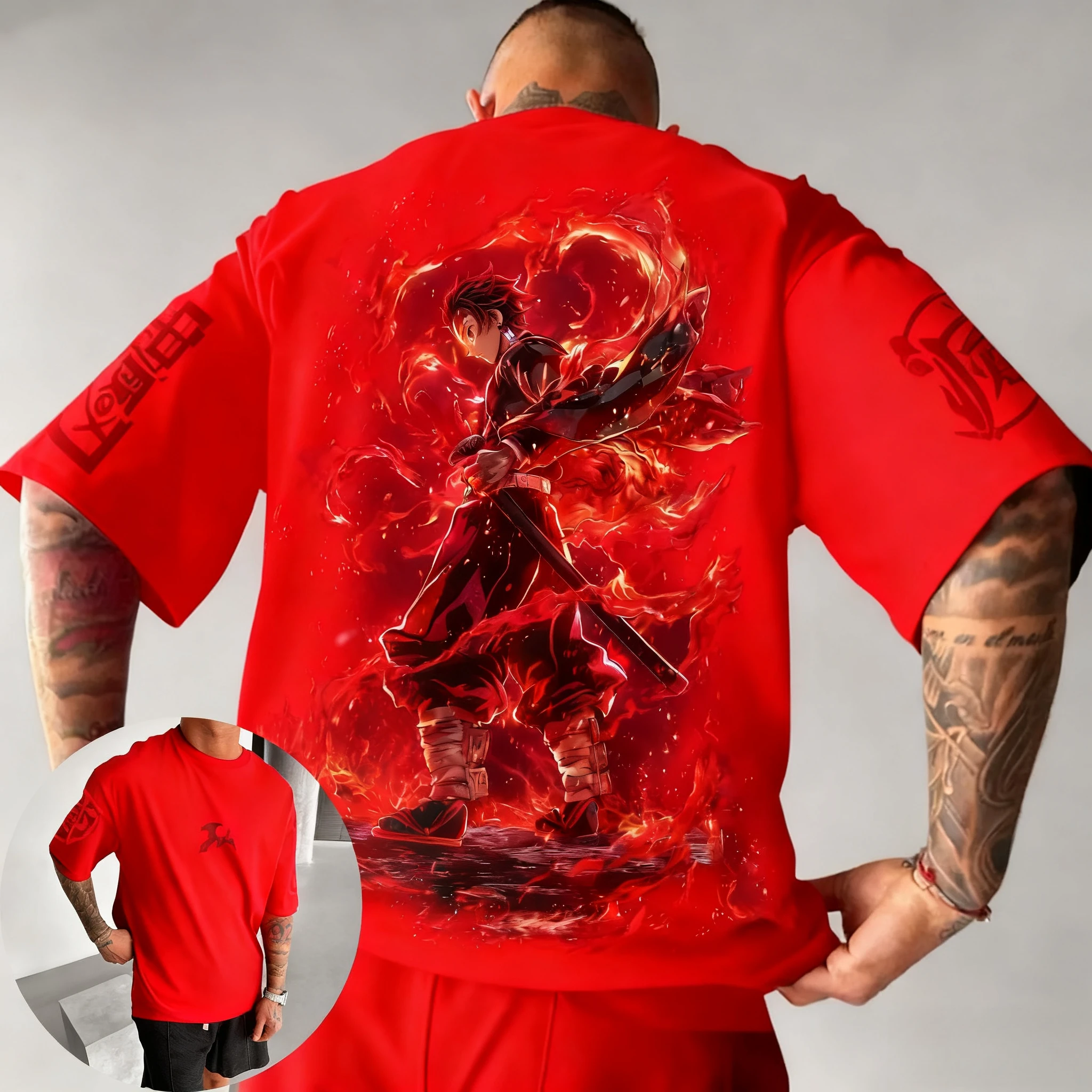Demon Slayer Anime Top Loose Casual Summer - Slika 5