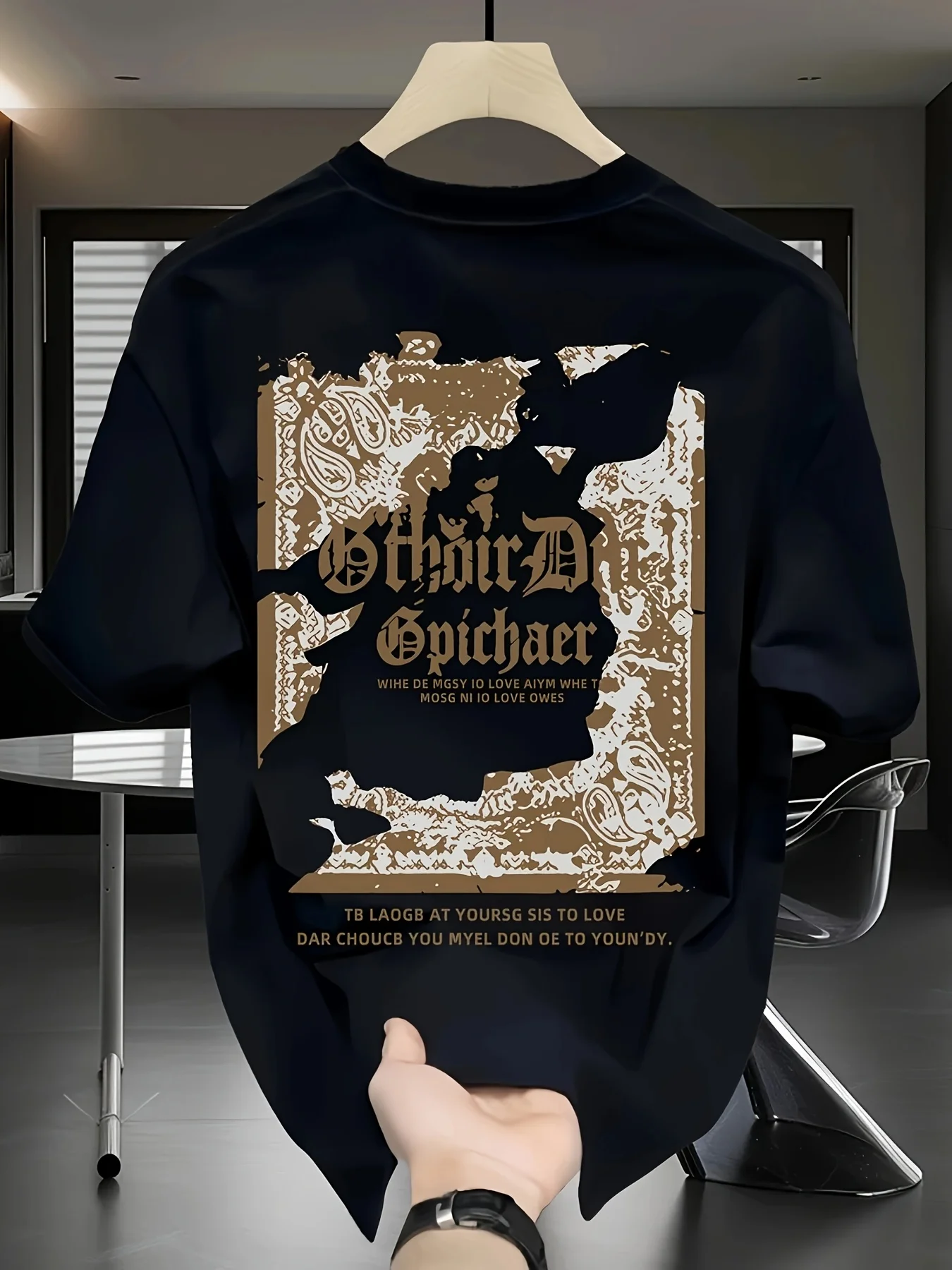 Trendy Men's Gothic T-shirt