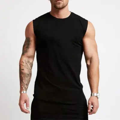 Muscle Fit Sleeveless Cotton Tank