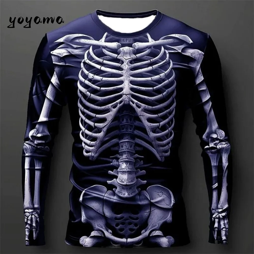 Skeleti na majici - muške duge rukave - Slika 4