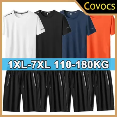 Letnji Set Majica i Kratkih Pantalona za Muškarce Plus Veličina 1XL-7XL