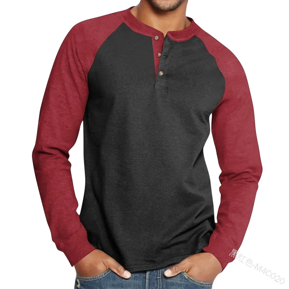 Vintage Black Henley Long Sleeve Shirt - Slika 4