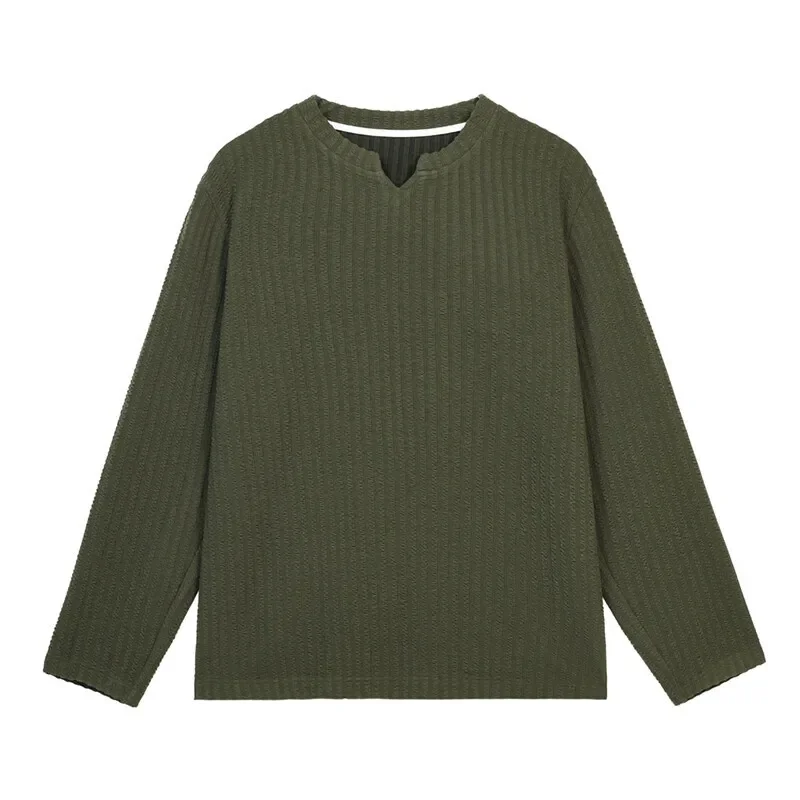-shirt Korean Casual V-neck Long Sleeve T-shirt - Slika 6