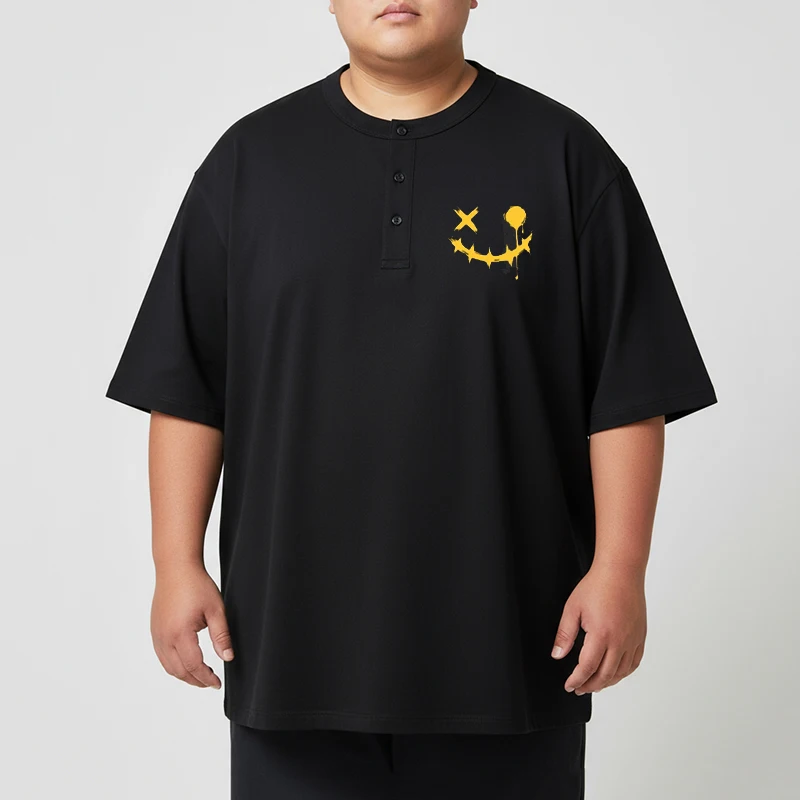 "Muška majica sa kratkim rukavima Henry kragna za punije muškarce veličina 5XL-7XL" - Slika 4