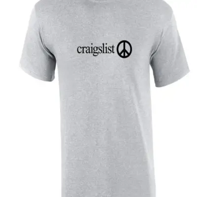 Crna majica sa Craigslist logom: internet oglasi, siva, pamuk