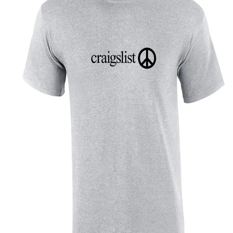Crna majica sa Craigslist logom: internet oglasi, siva, pamuk