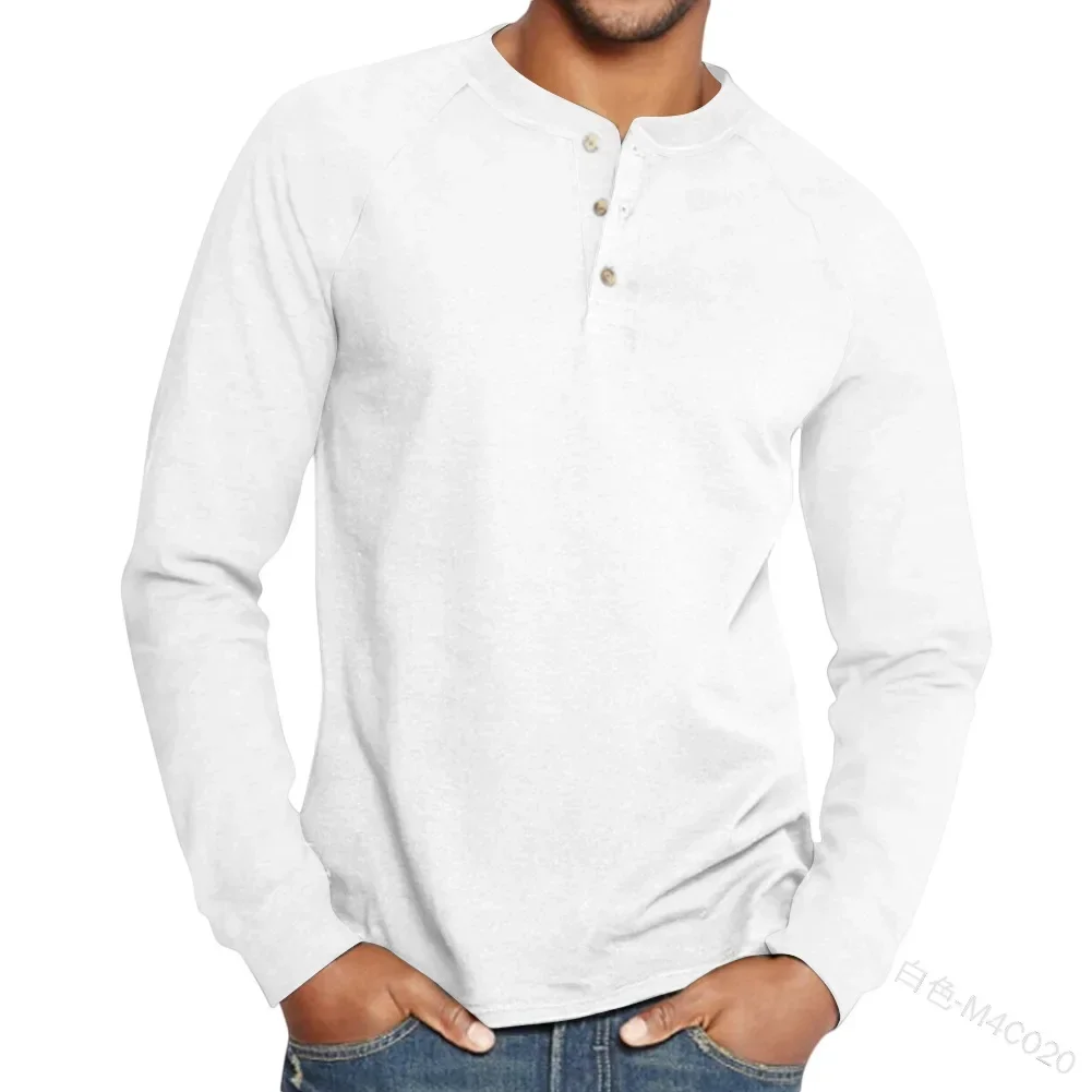 Vintage Black Henley Long Sleeve Shirt - Slika 6