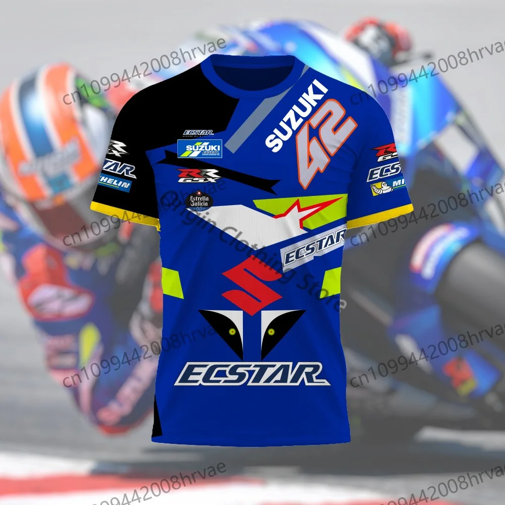 Suzuki GSX Motorcycle Blue T-Shirt - Slika 4