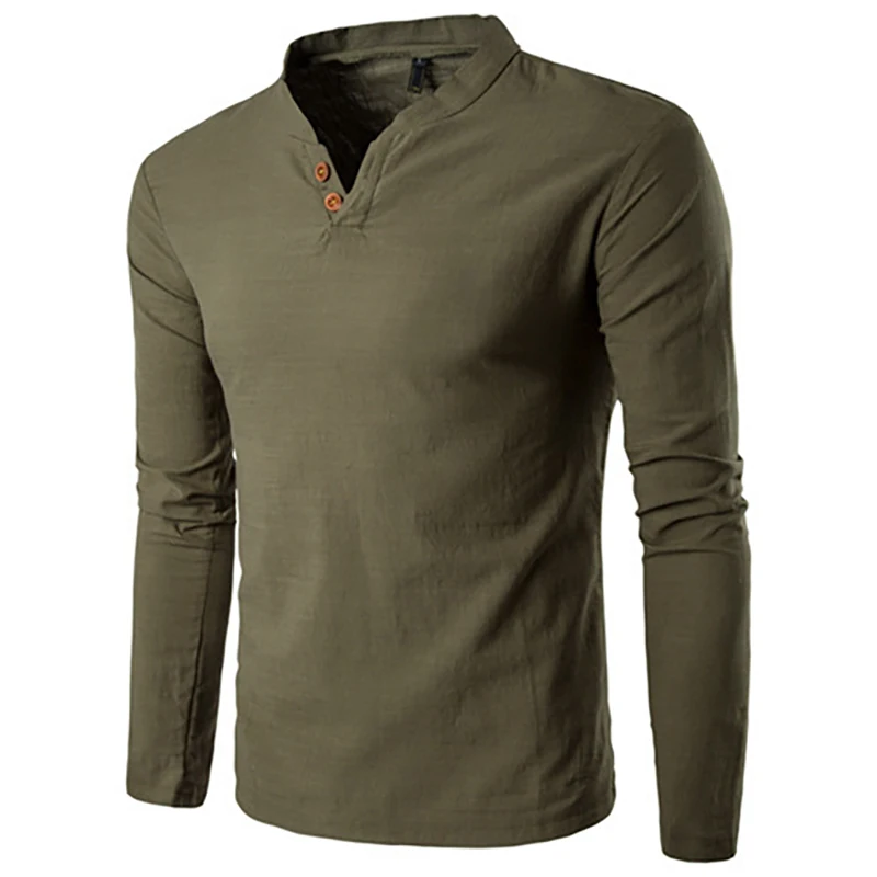 "Letnji V-izrez Muška Majica Dvostrukog Dugmeta Casual Solid Polo" - Slika 4