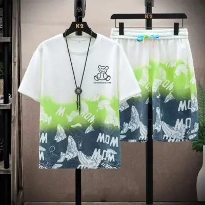 Gradient Summer Sport Outfit Men's Set