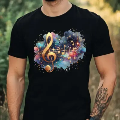 Muzička Nota Muška Majica Pamučna Vel. XS-5XL