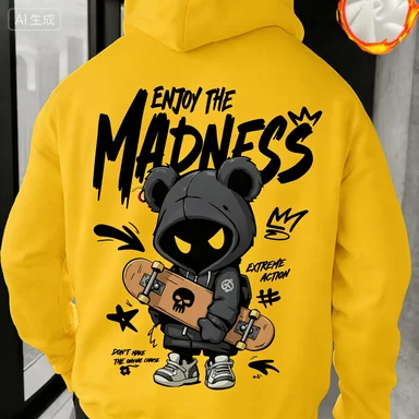 "Retro Cartoon Print Hoodie"
