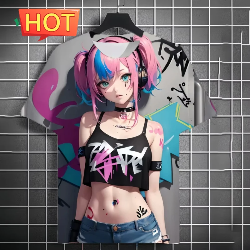 Harajuku Anime Cartoon Men's T-Shirt - Slika 2