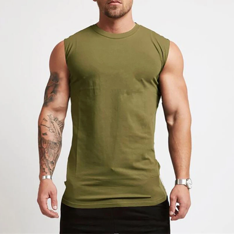 Muscle Fit Sleeveless Cotton Tank - Slika 4