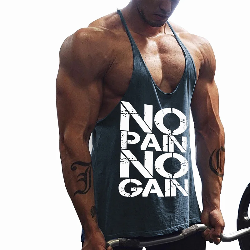 Muški sportski top za teretanu "No Pain No Gain" - Slika 3