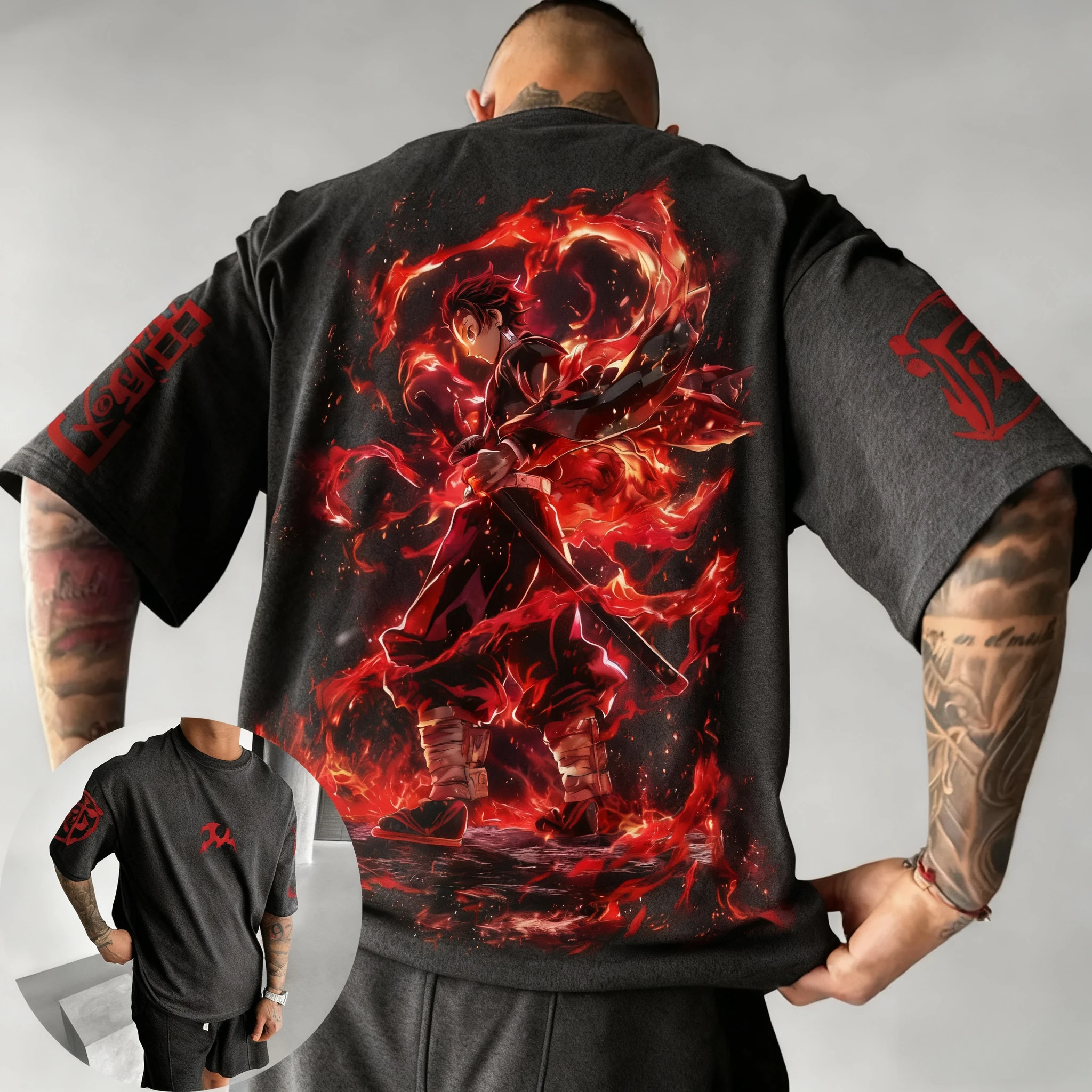 Demon Slayer Anime Top Loose Casual Summer - Slika 4