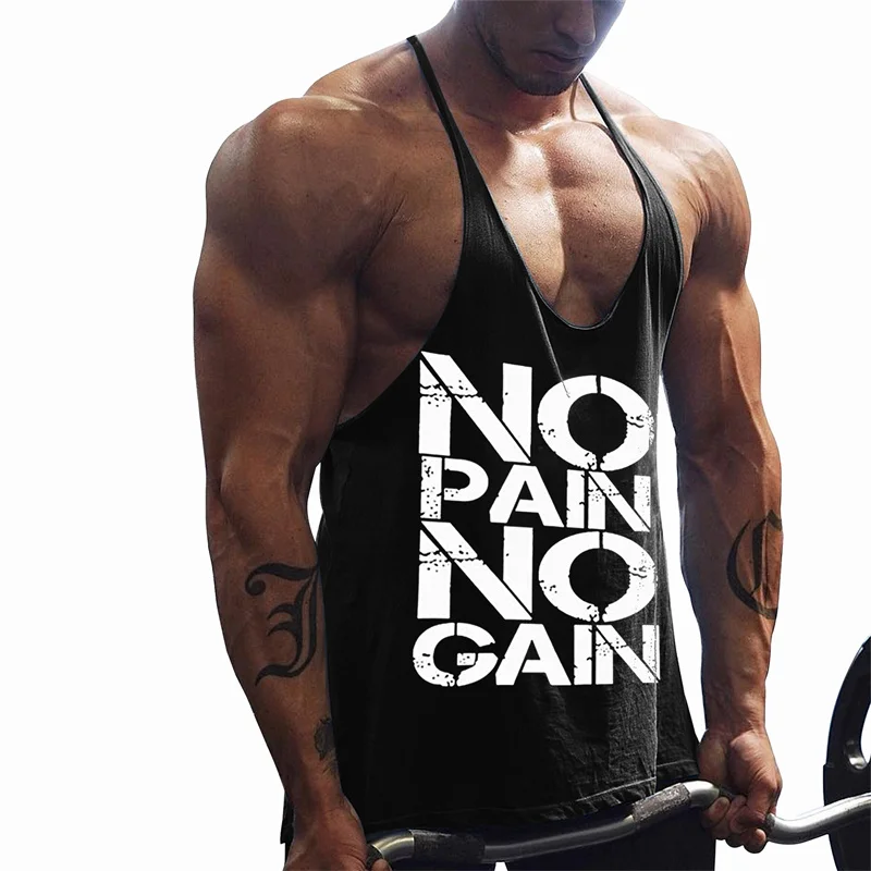 Muški sportski top za teretanu "No Pain No Gain" - Slika 4