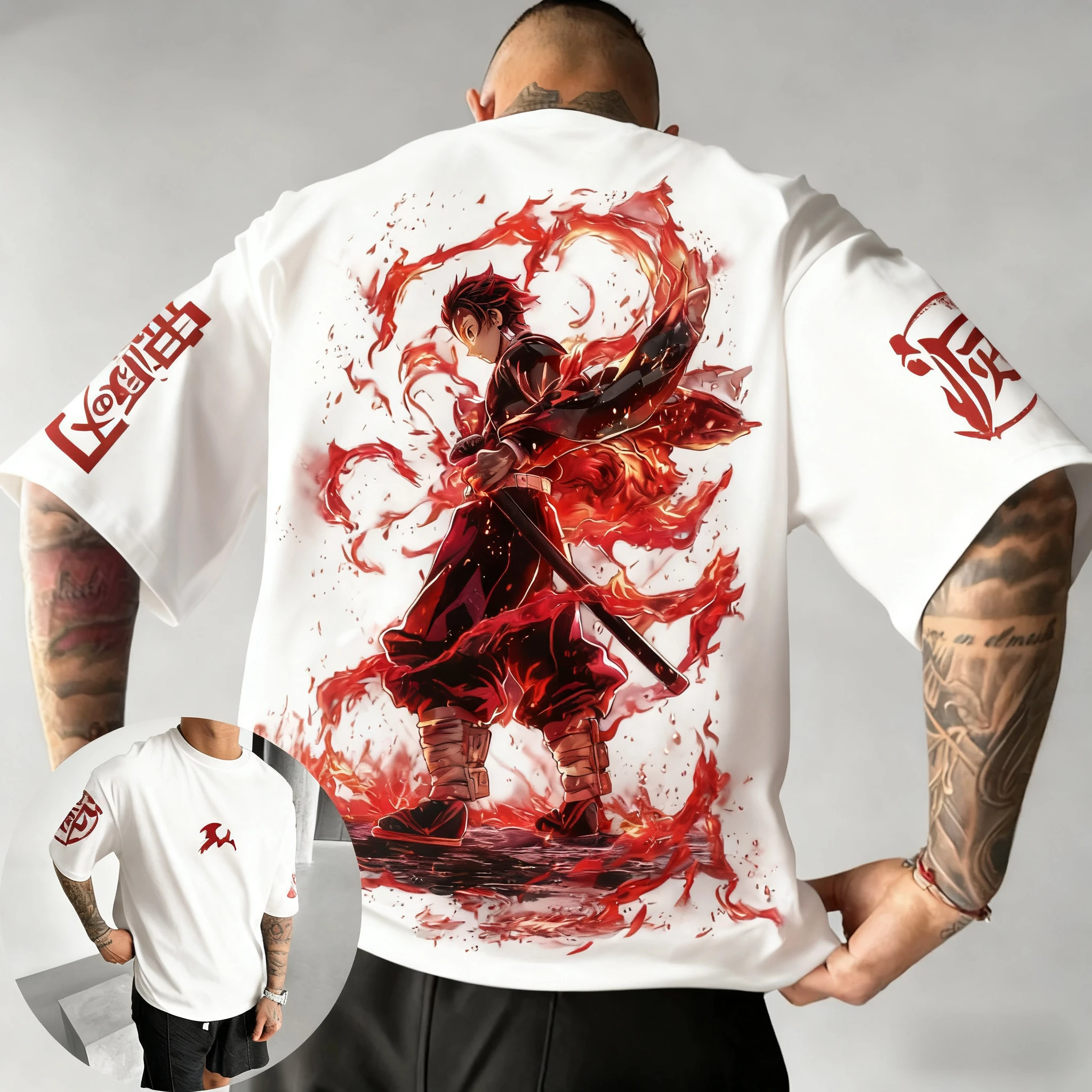 Demon Slayer Anime Top Loose Casual Summer - Slika 2