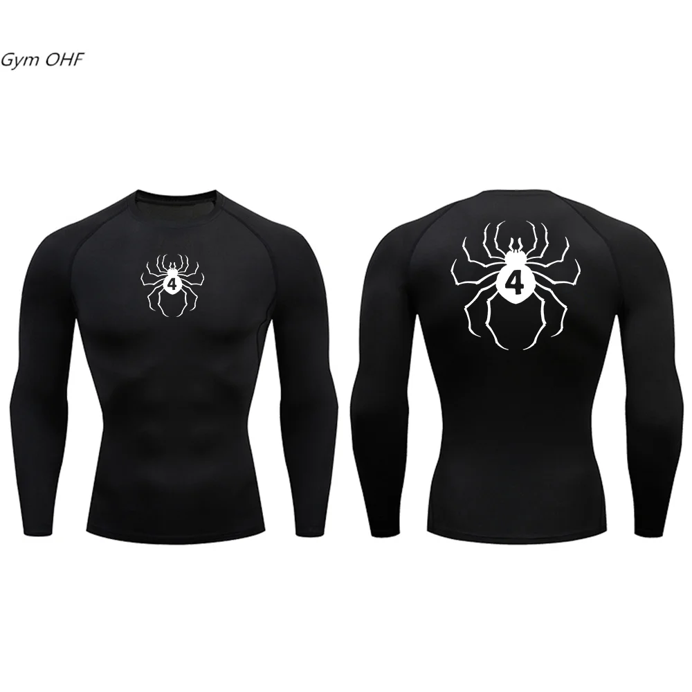 Spider Print Compression Gym Shirt Men. - Slika 6