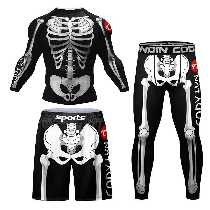 Skull Rashguard MMA Set Jiu Jitsu Clothing - Slika 3