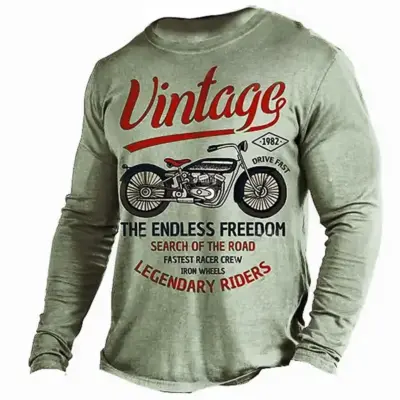 Oversized Motorcycle Print Men's T-shirt
