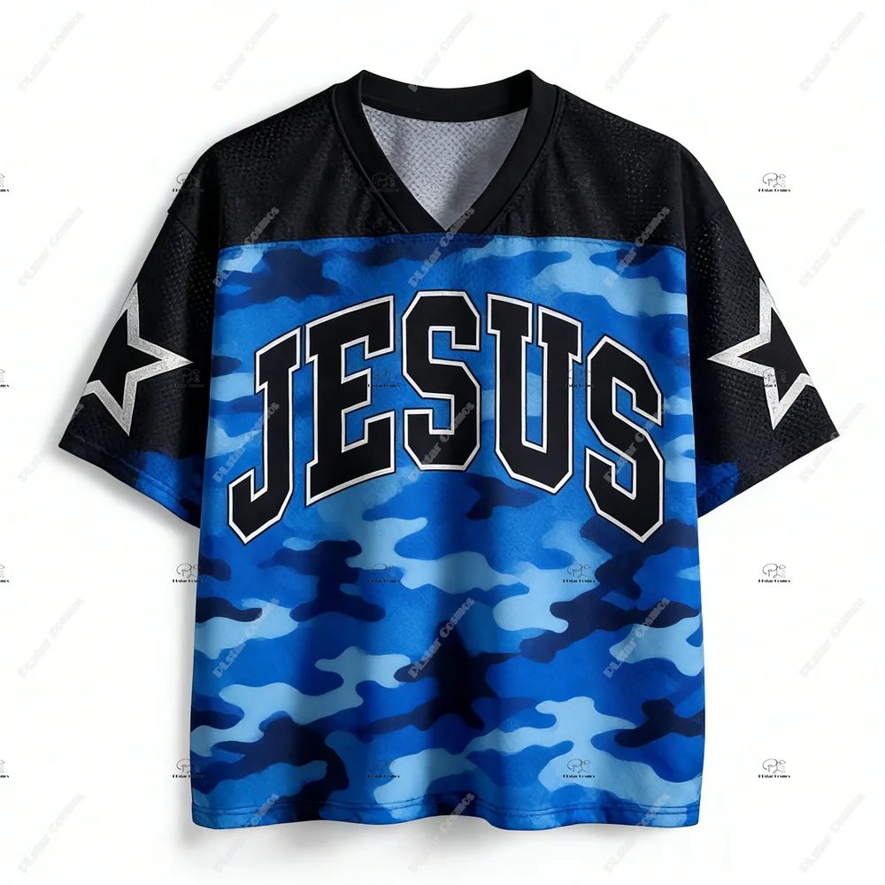 -Shirt Mrežasta prilagodljiva imena fudbalskog tima Majica sa V-izrezom - Slika 3