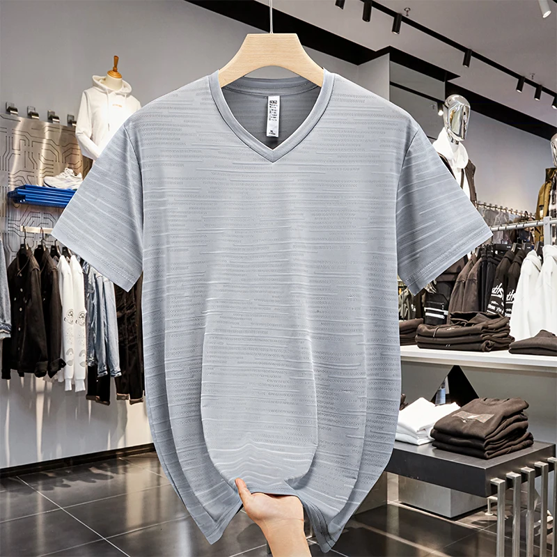 Big Size V-Neck Summer T-Shirt - Slika 4