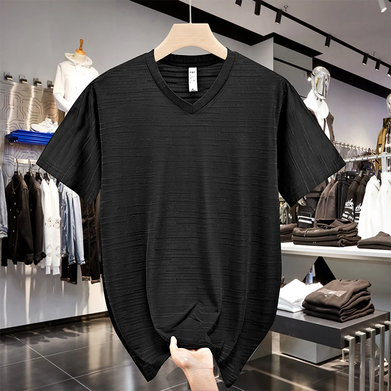 Big Size V-Neck Summer T-Shirt - Slika 3